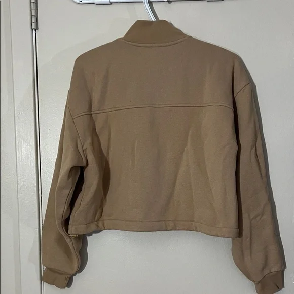 OAK + FORT Tan Quarter-Zip Pullover - Picture 4 of 5